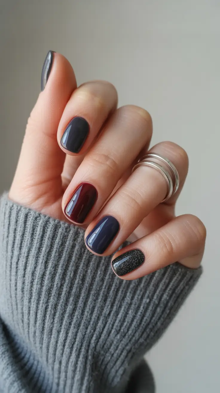 winter nails ideas 2025 2026 Arctic Night Mix