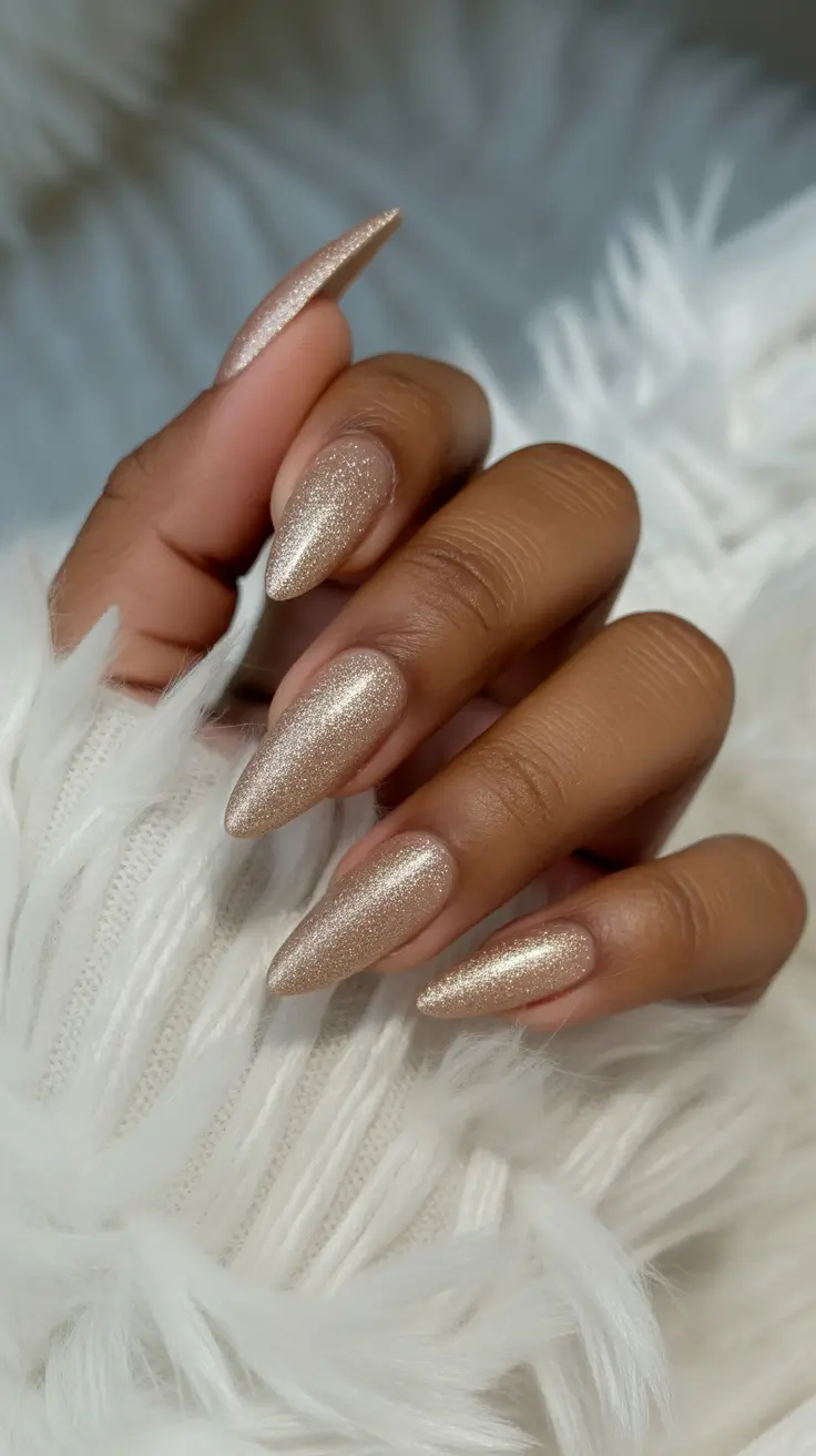 winter nails ideas 2025 2026 Golden Whisper