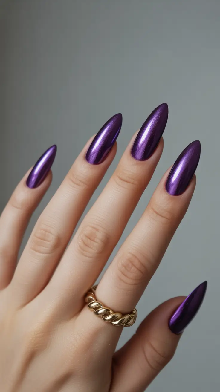 winter nails ideas 2025 2026 Amethyst Allure