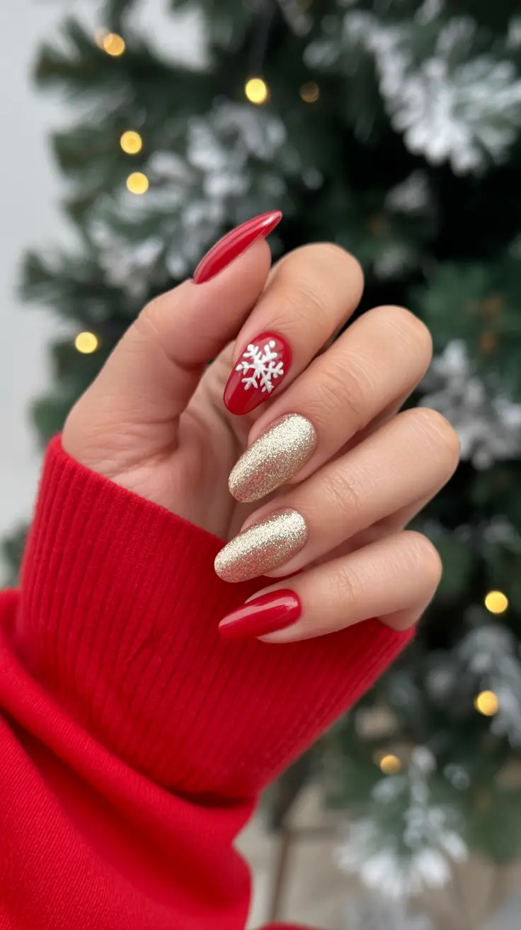 winter nails ideas 2025 2026 Festive Spark