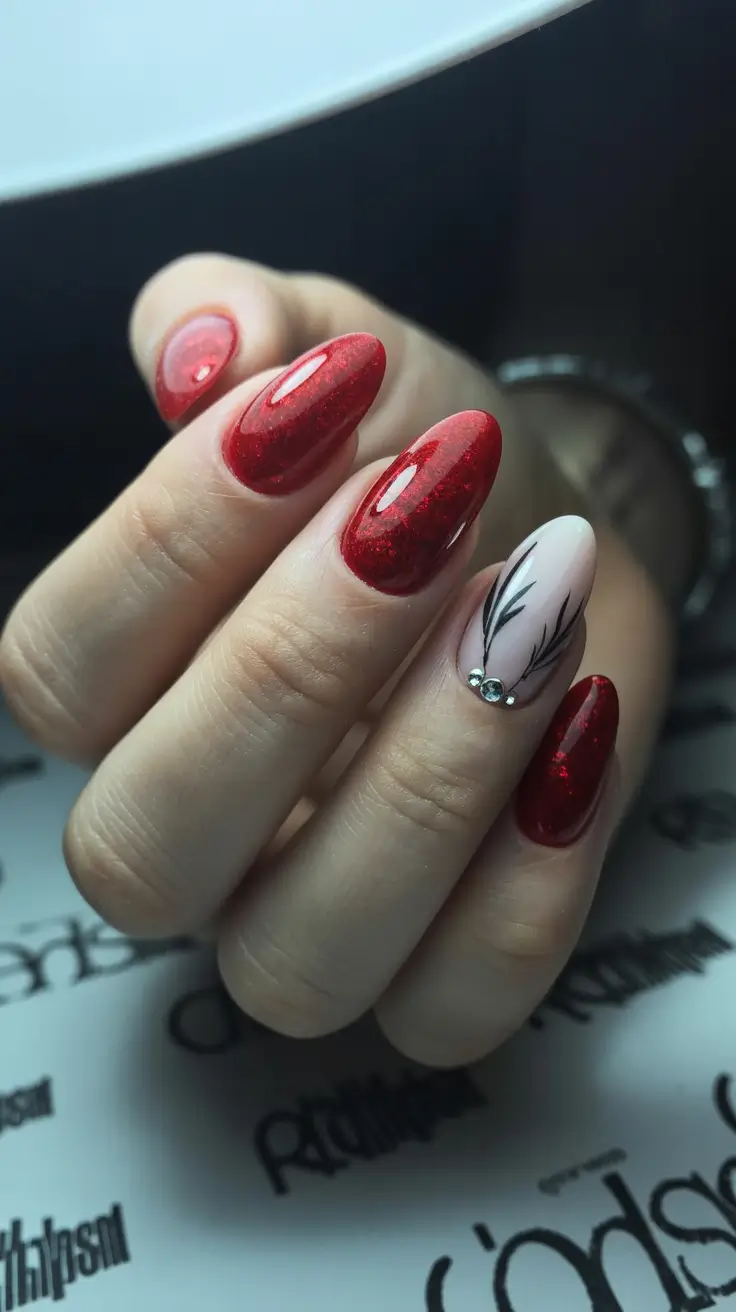 winter nails ideas 2025 2026 Velvet Flame