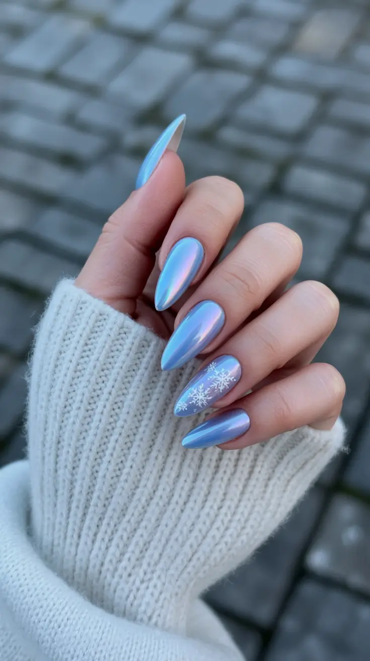 winter nails ideas 2025 2026 Frozen Light