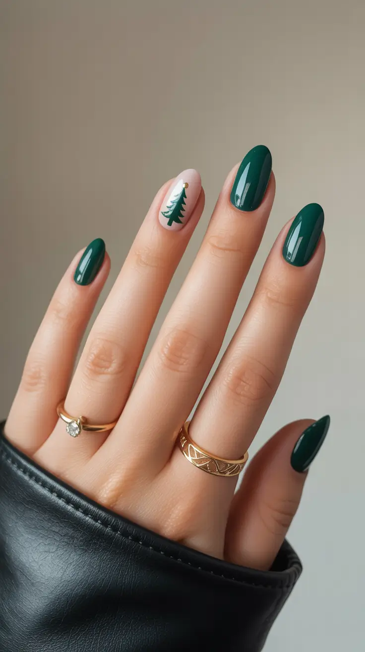 winter nails ideas 2025 2026 Evergreen Charm
