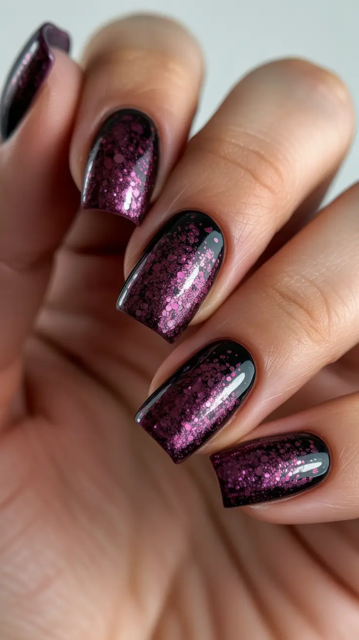 burgundy nail colors for winter Blackberry Glitter Mist