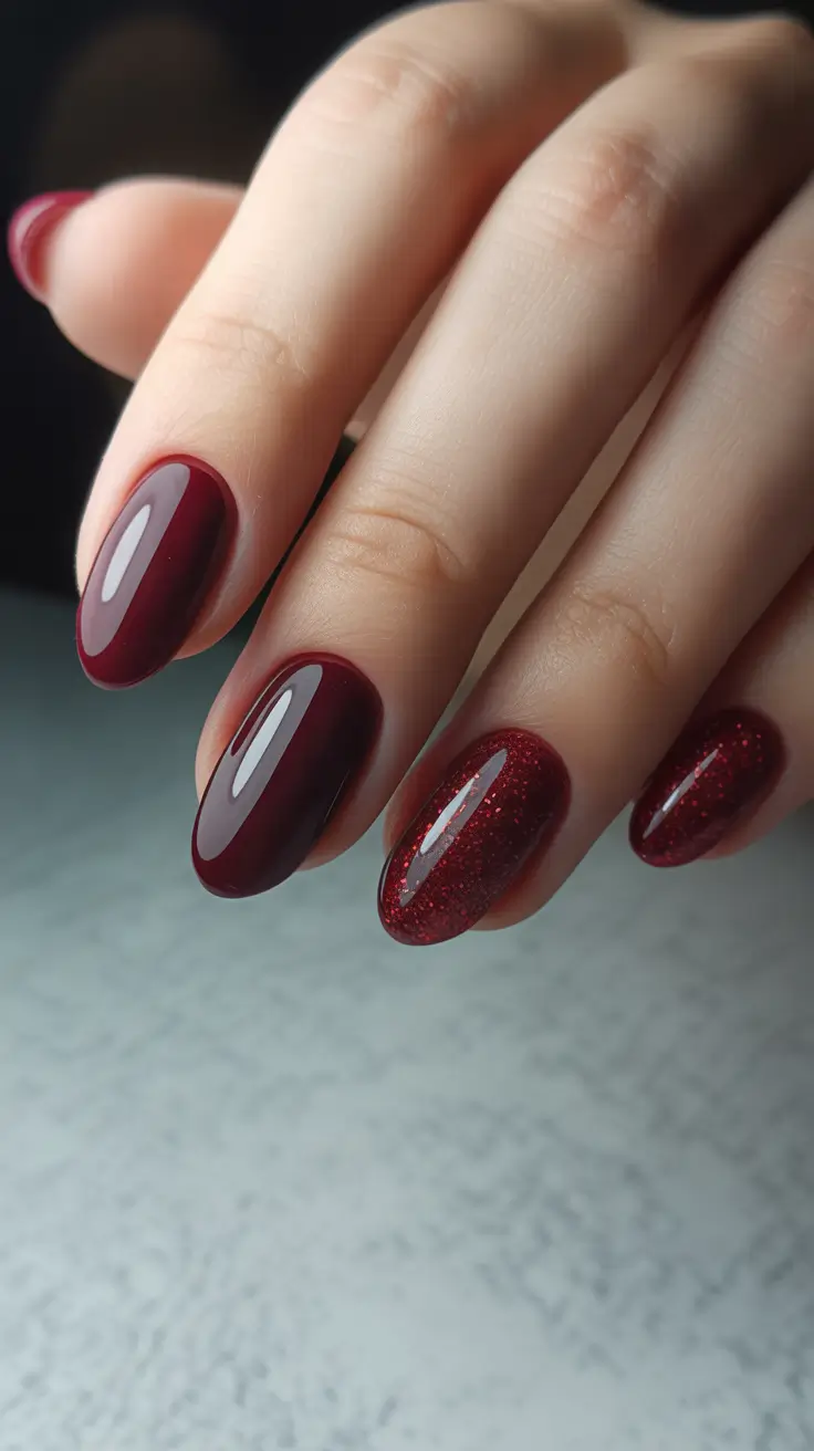 winter nail colors burgundy Velvety Plum Glow