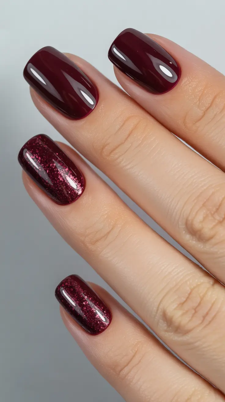 dark nail colors winter burgundy Cabernet Crush