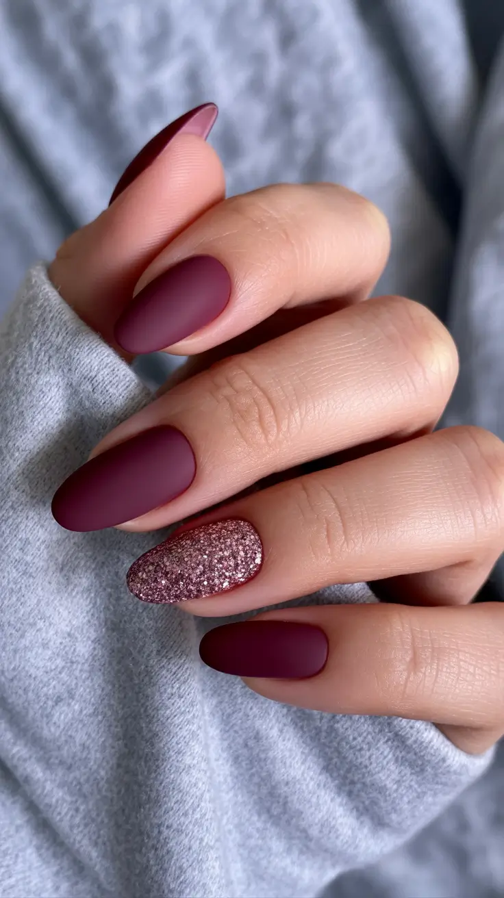 winter nail colors burgundy Frosted Berry