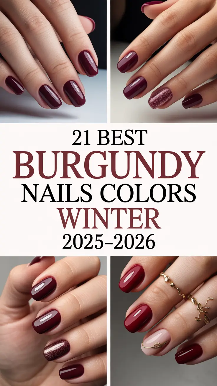 Best Burgundy Nails Colors Winter 2025–2026: Chic Dark Manicure Ideas to Try This Season