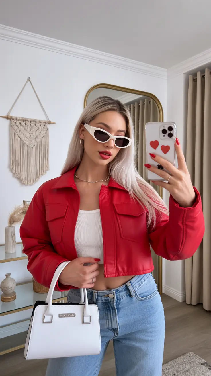 capsule wardrobe outfits summer Red Leather Confidence