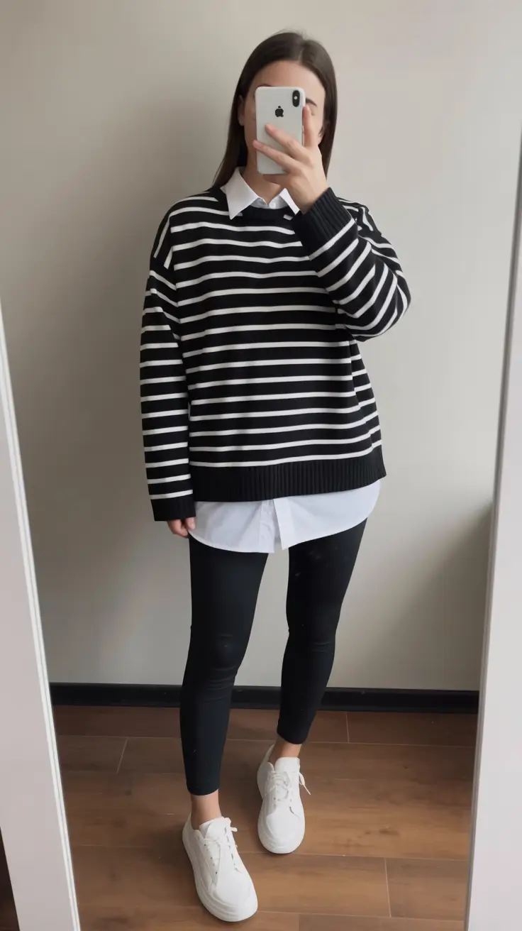 capsule wardrobe outfits winter Striped Softness