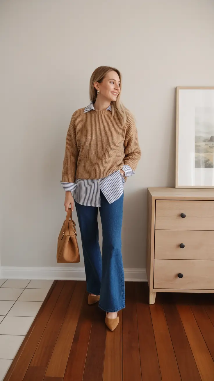 capsule wardrobe outfits fall Classic Warmth with Stripes