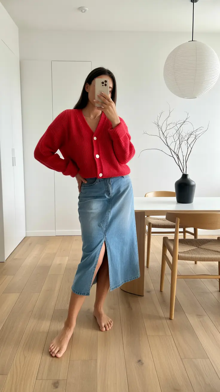 capsule-wardrobe-outfits-for-work-2026-denim-and-red-knit