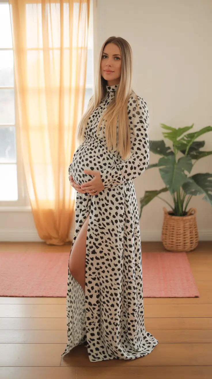 pregnancy outfits aesthetic Bold in Monochrome Prints