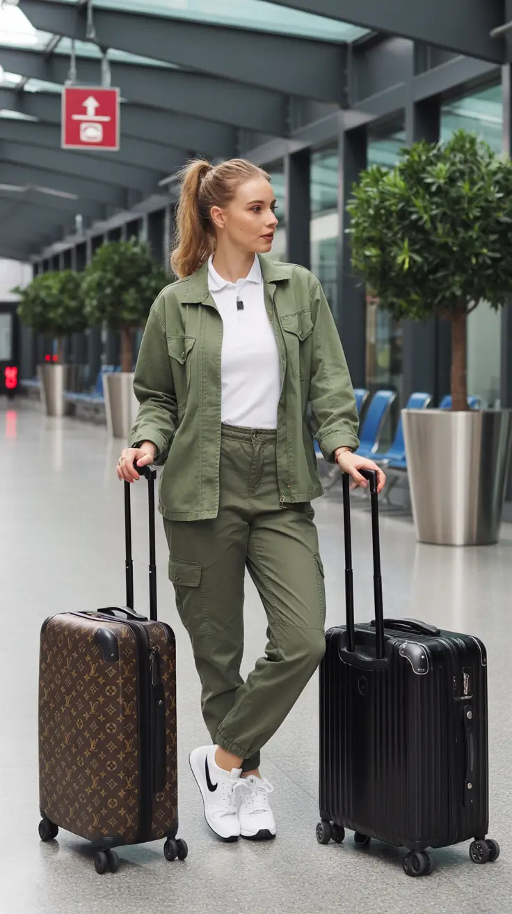 Comfortable Travel Outfits 2026 Utility Green and Streetwise Comfort