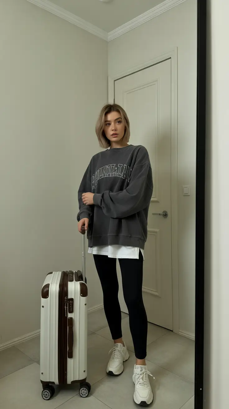 Comfortable Travel Outfits 2026 Laid-Back Layers with a Sporty Twist