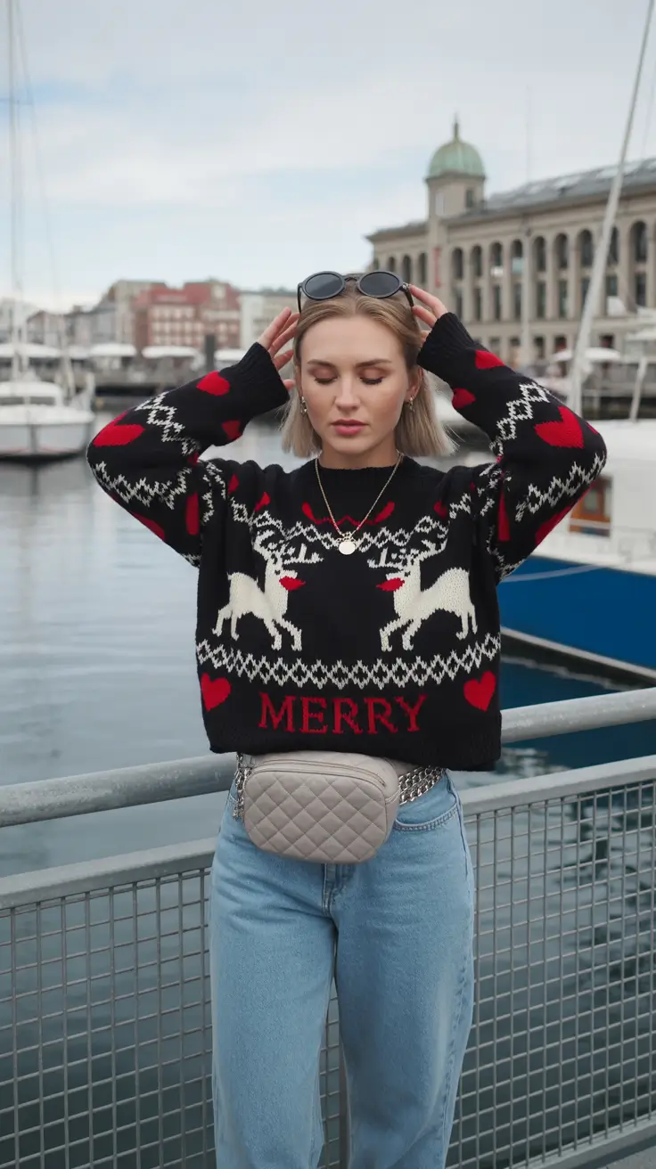 december outfits cozy Festive Spirit in a Merry Knit