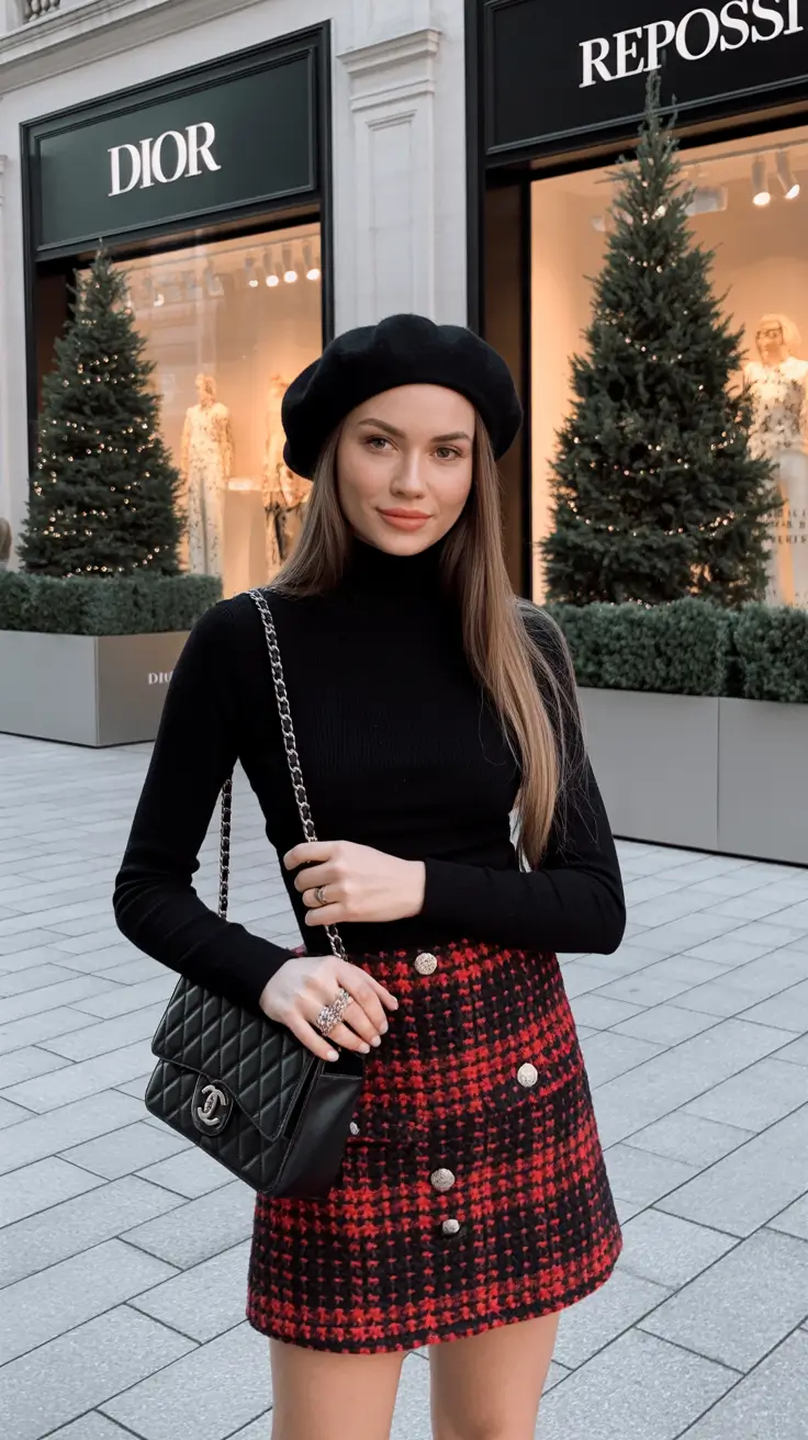 december outfits cozy Parisian Touch with a Winter Twist