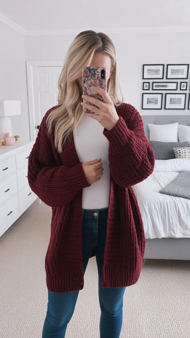 december outfits cozy Soft Burgundy Comfort