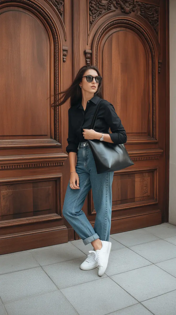 casual-outfits-2026-Classic-Black-Denim-Ease