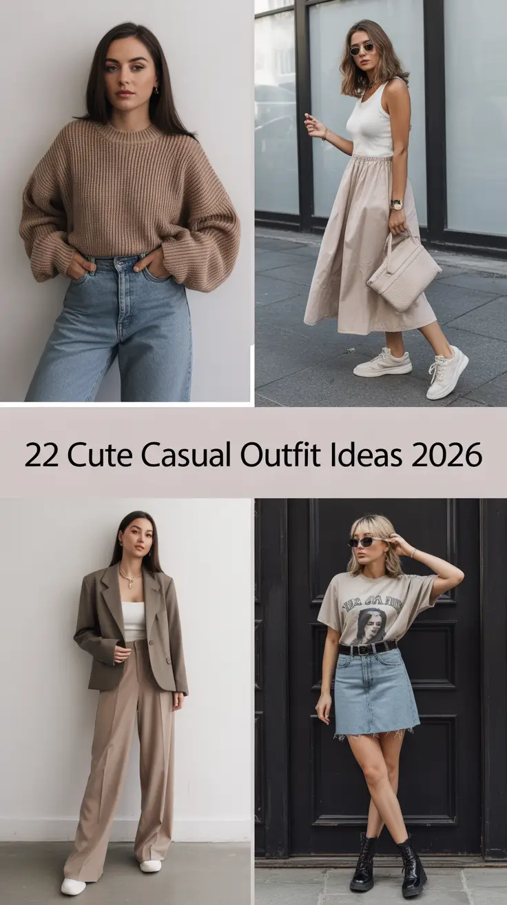 Cute Casual Outfit Ideas 2026: Chic & Comfy Looks for Every Season
