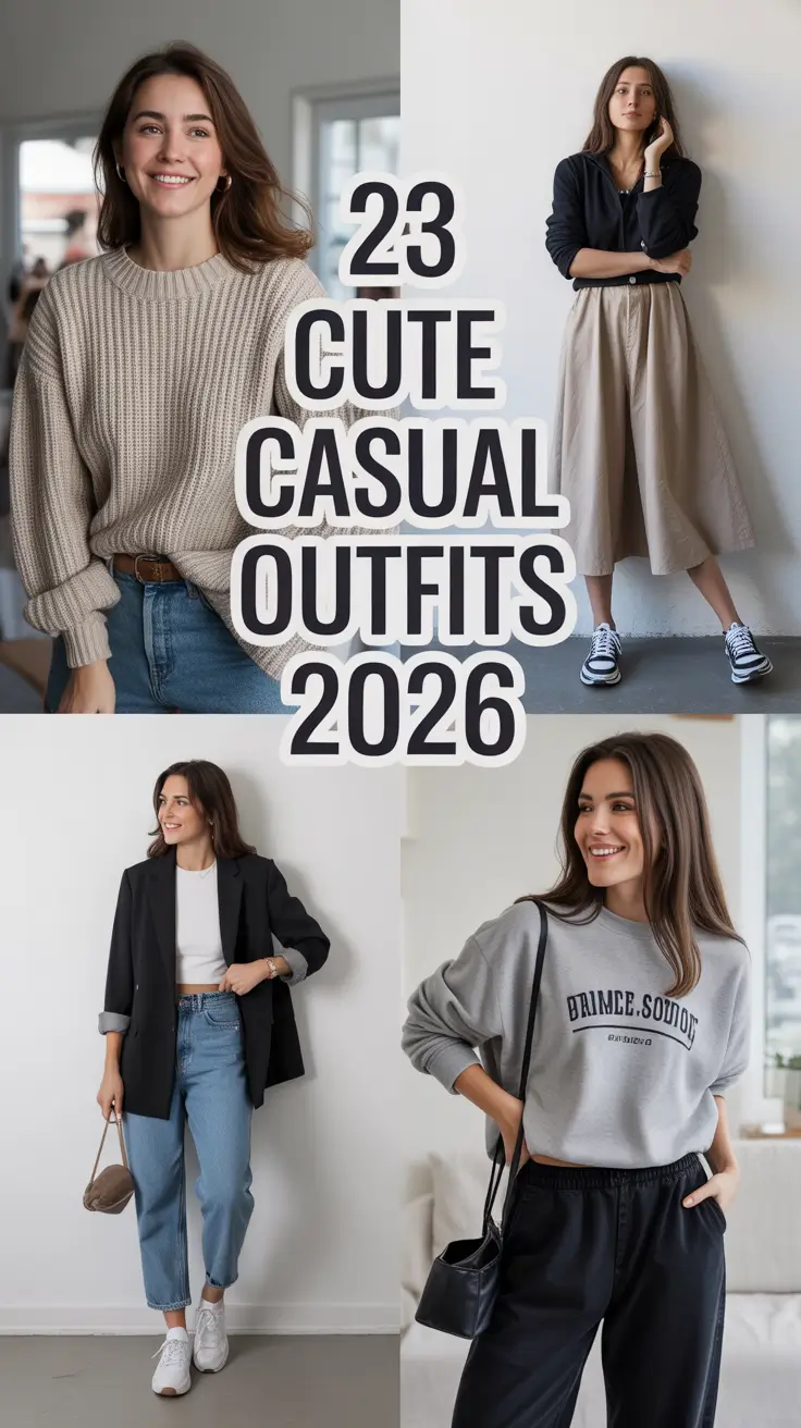 Cute Casual Outfits 2026: Aesthetic & Comfy Ideas for School, Work, and Everyday Style