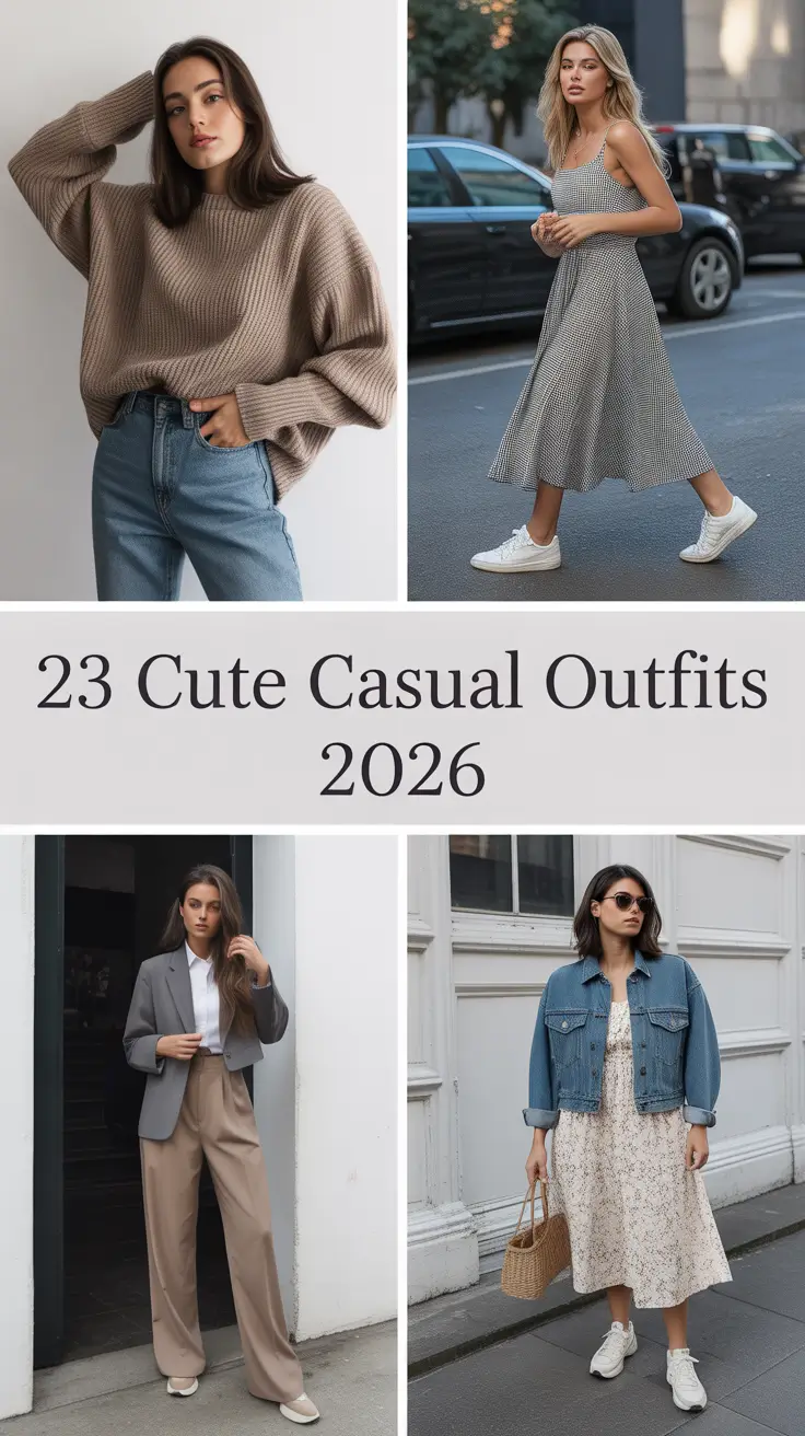 Cute Casual Outfits 2026: Aesthetic & Comfy Ideas for School, Work, and Everyday Style