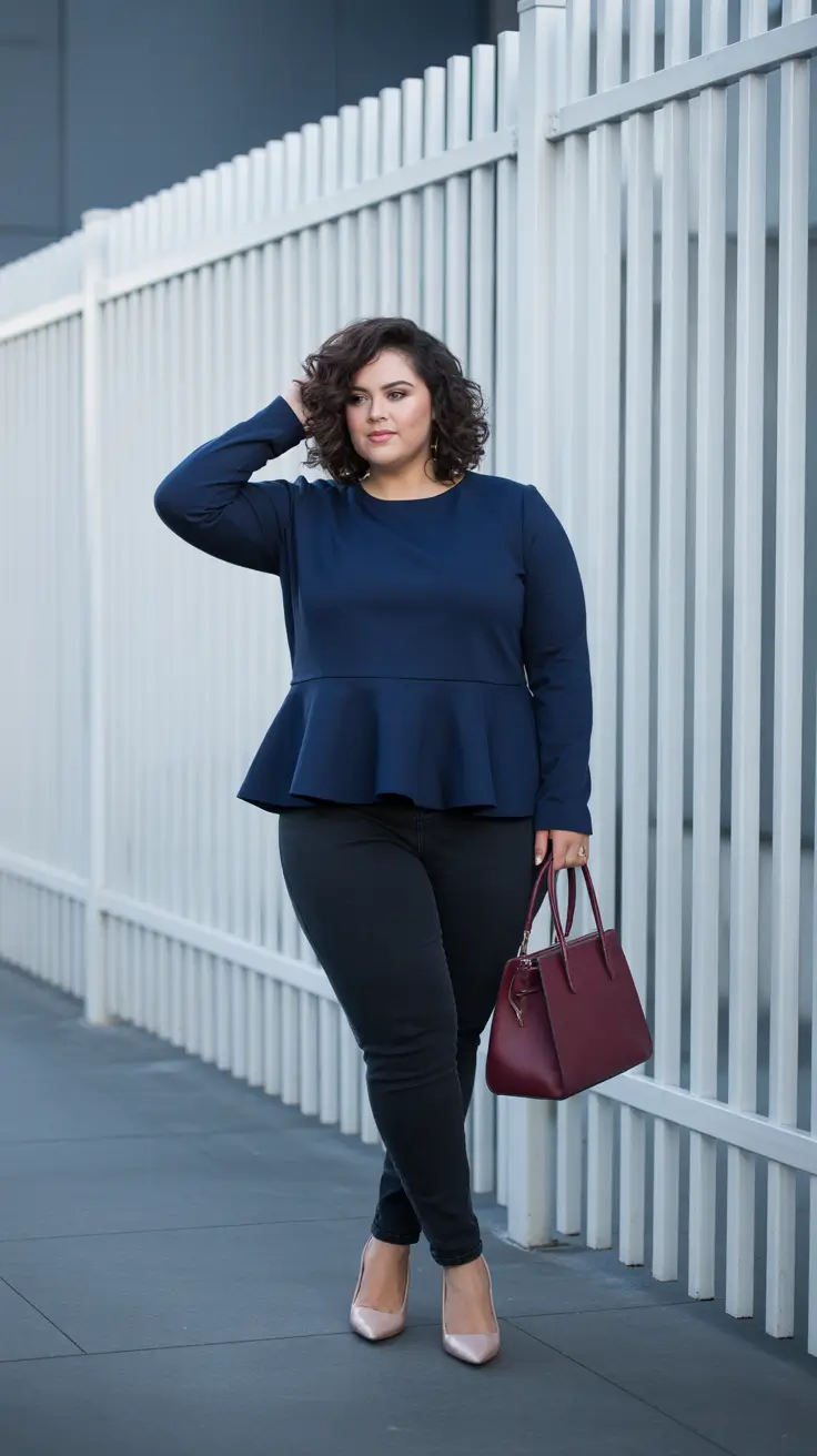 plus size outfits 2026 Navy Elegance