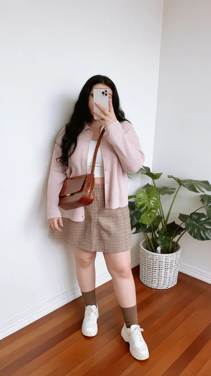 plus size outfits 2026 Soft Academia Aesthetic