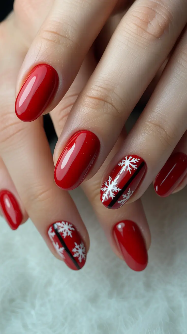 December 2025 Nail Colors Ideas Crimson Snowfall