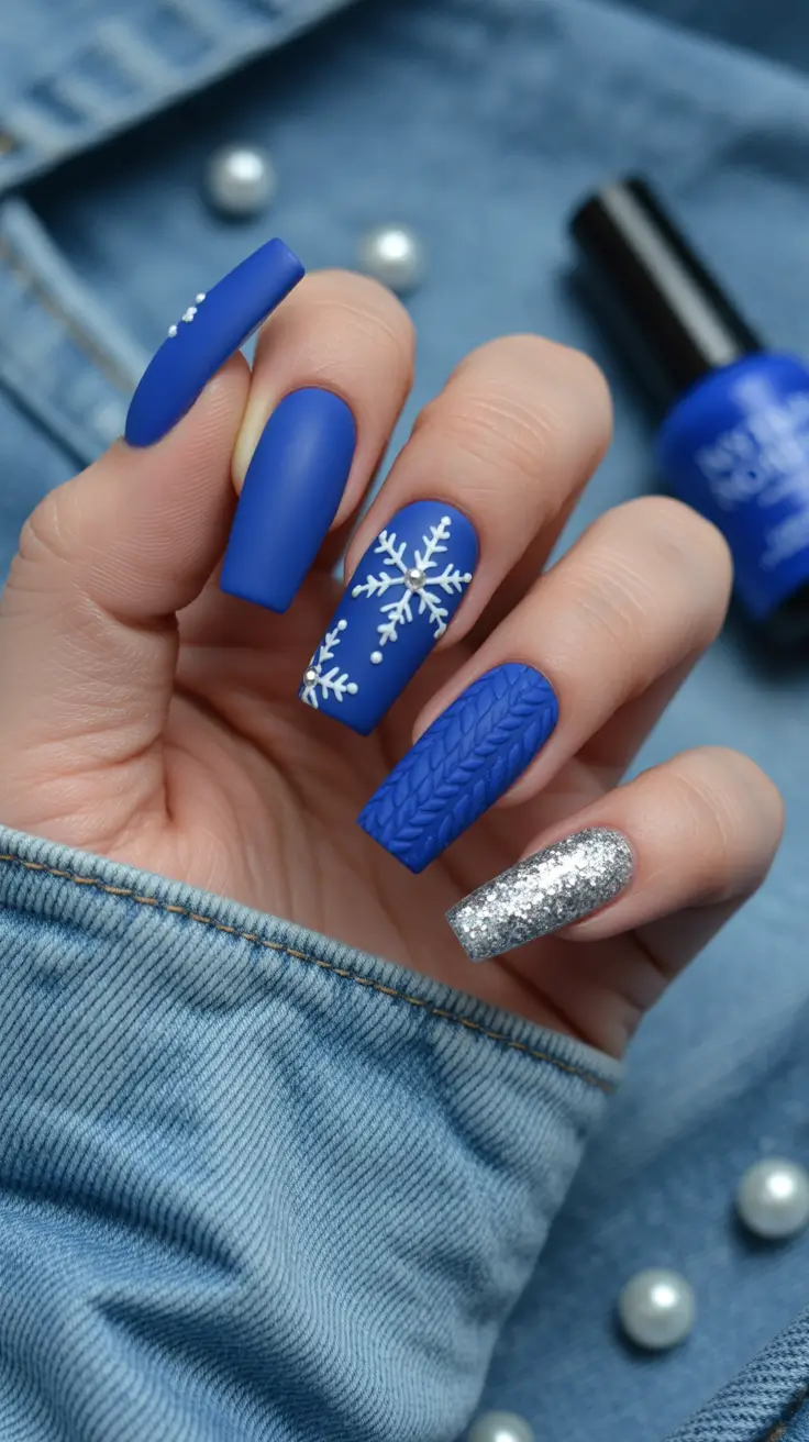 December 2025 Nail Colors Ideas Royal Blue Frost