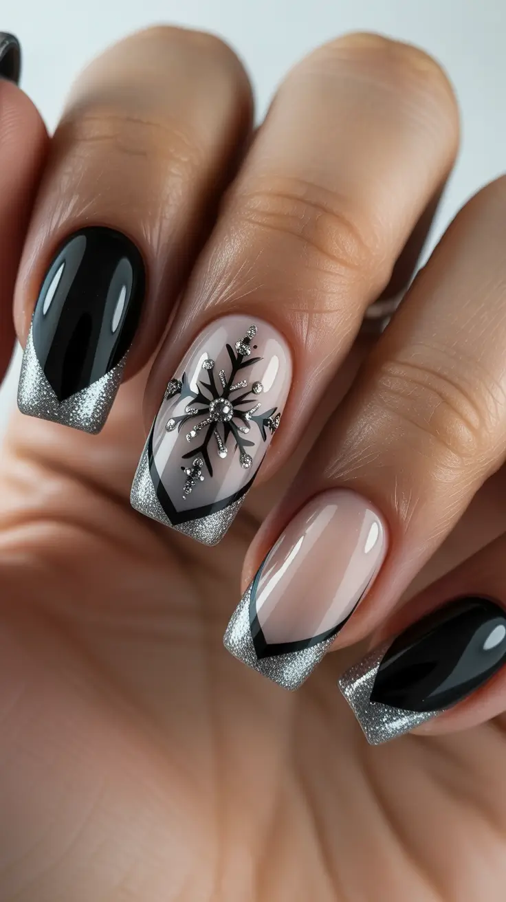 December 2025 Nail Colors Ideas Black Ice Glam