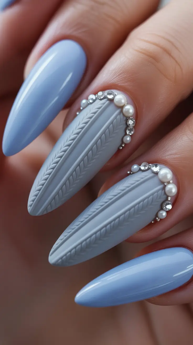 December 2025 Nail Colors Ideas Powder Blue Luxe