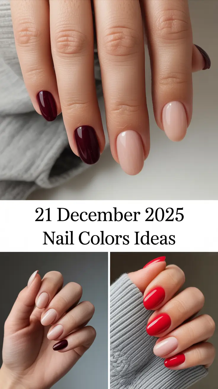 December 2025 Nail Colors Ideas: Trendy Gel, Solid & Glitter Designs for the Winter Season