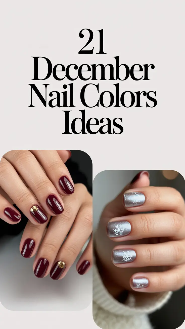 December 2025 Nail Colors Ideas: Trendy Gel, Solid & Glitter Designs for the Winter Season
