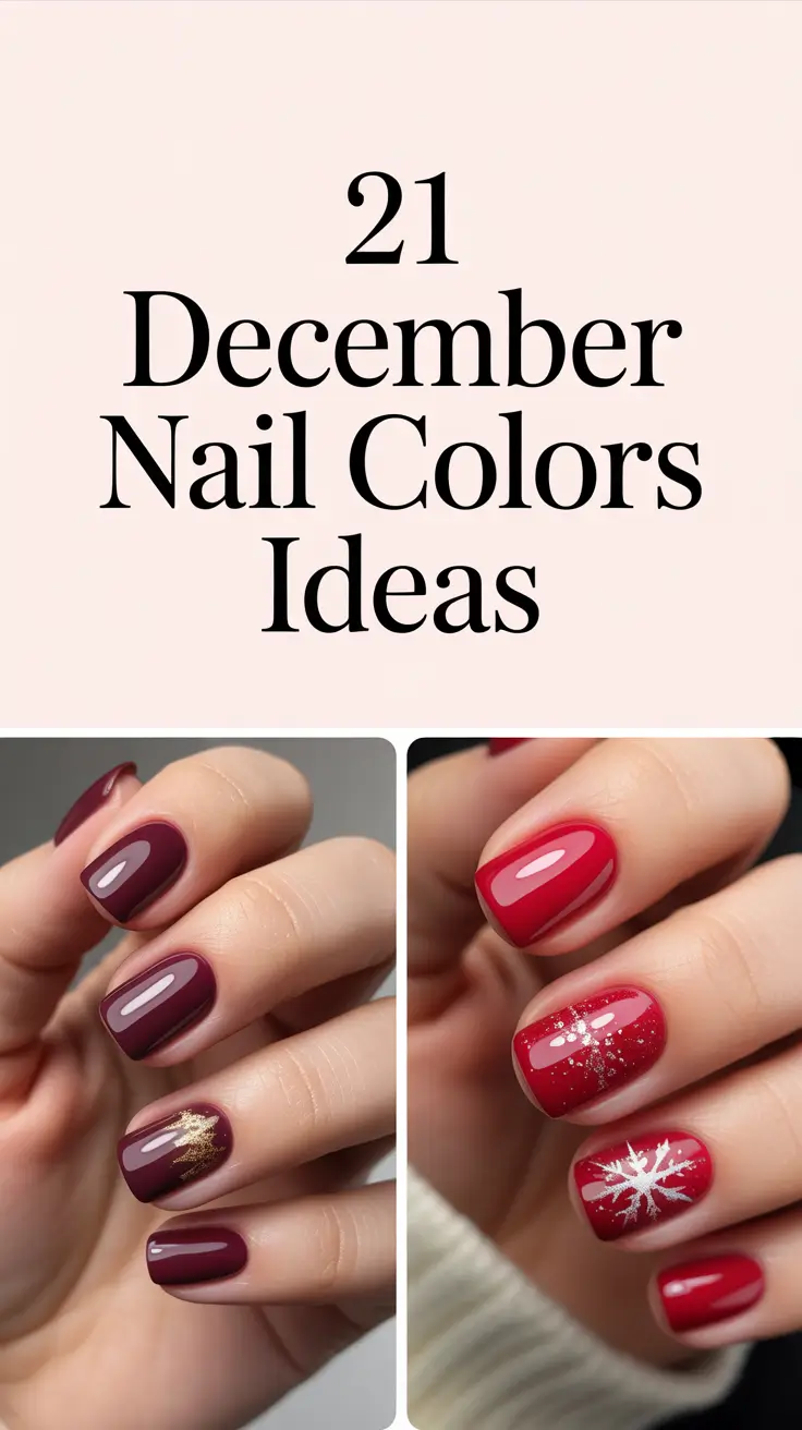 December 2025 Nail Colors Ideas: Trendy Gel, Solid & Glitter Designs for the Winter Season