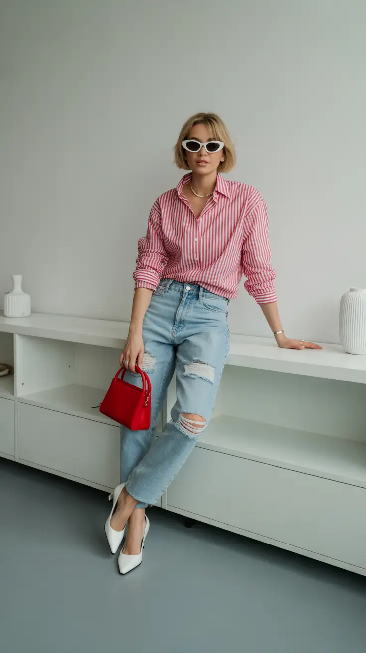 Elegant classy outfits 2026 Striped Bold Chic