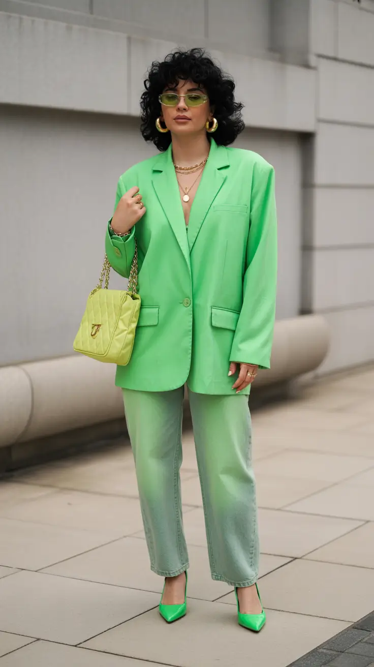 Elegant classy outfits 2026 Lime Green Power Statement