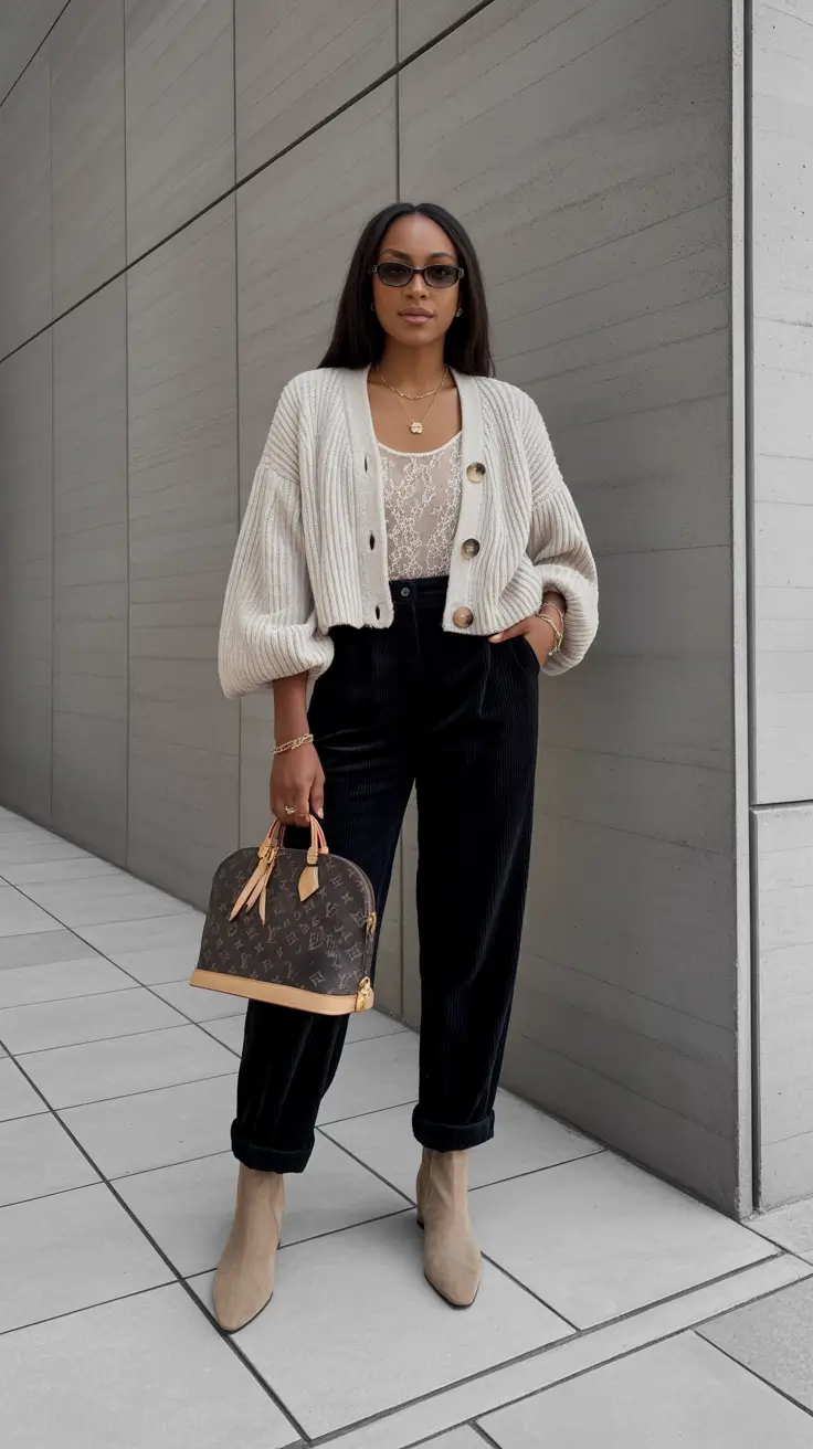 Elegant classy outfits 2026 Cozy Layers and Corduroy Cool