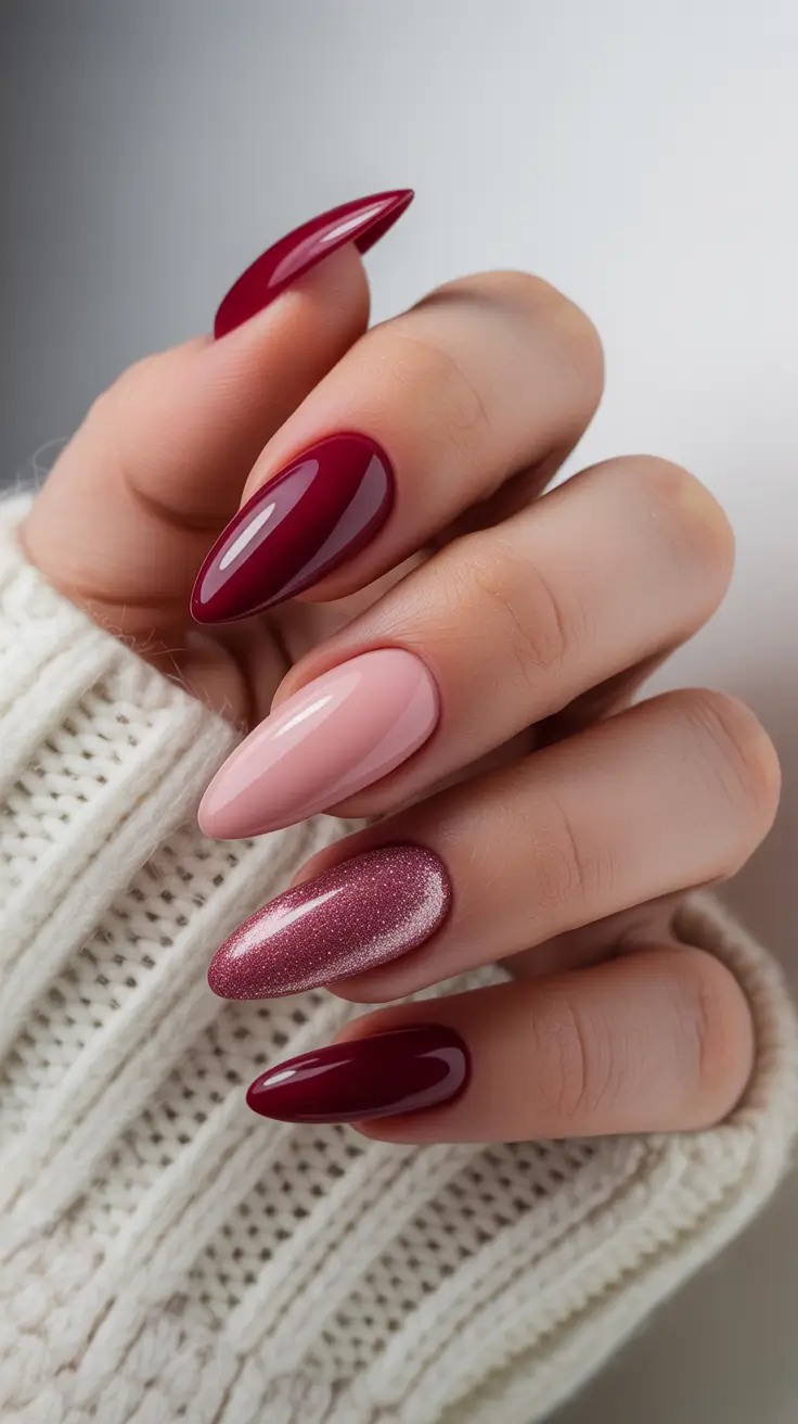 nail design december 2025 Garnet Romance