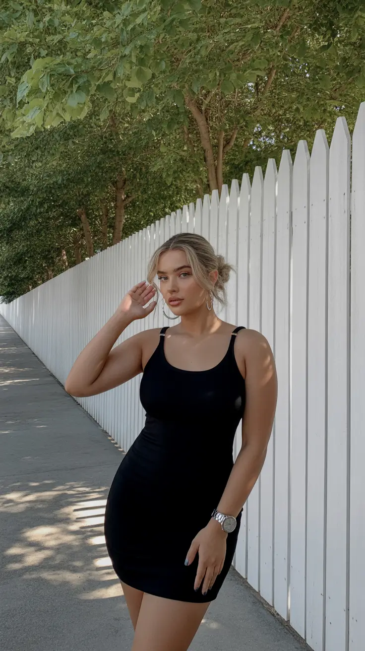 fashion curvy outfits for women 2026 classic black with modern ease