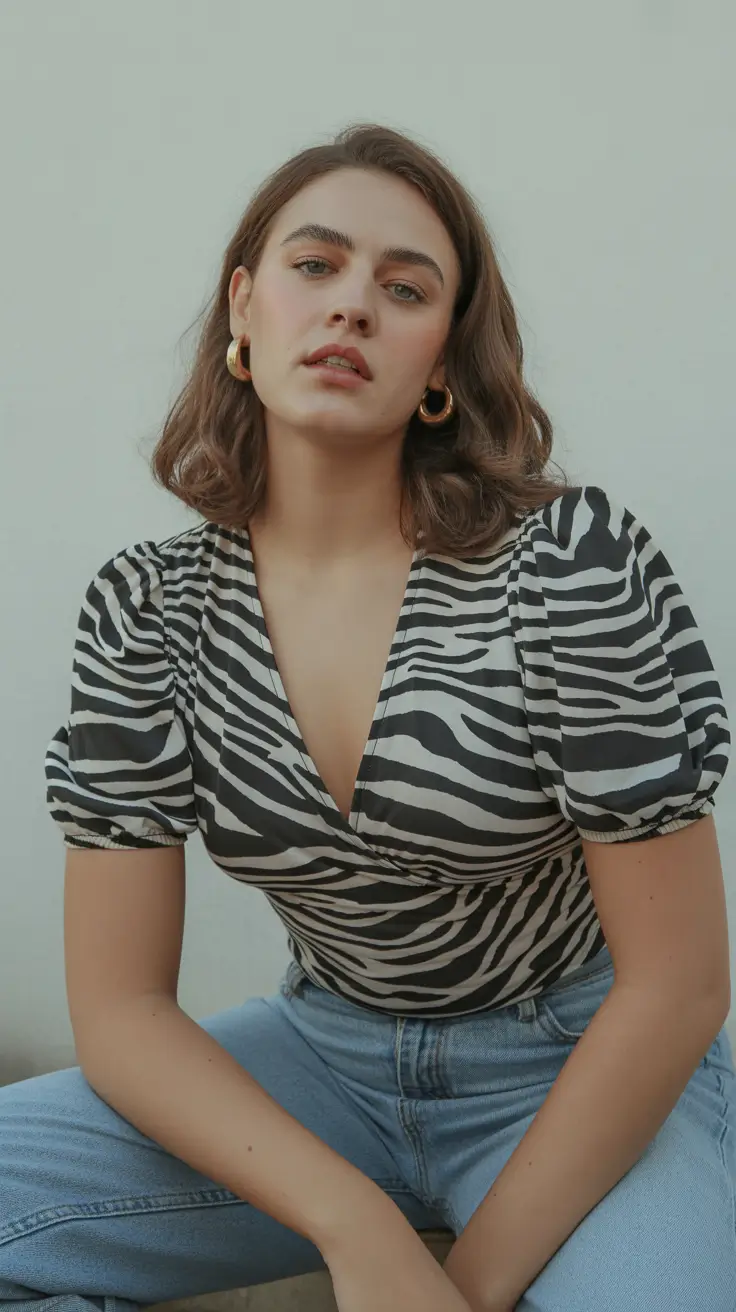fashion curvy outfits for women 2026 zebra stripes and retro confidence