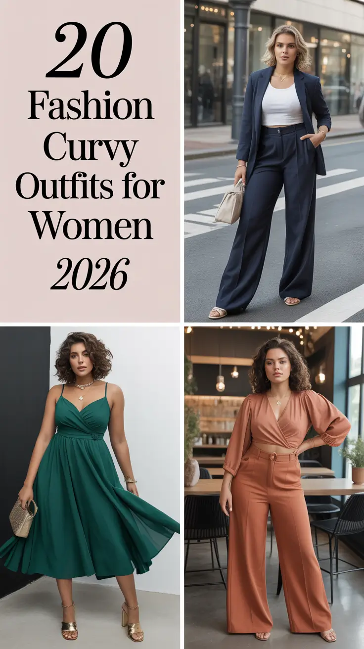 Fashion Curvy Outfits for Women 2026: Soft Autumn Elegance and Hour Glass Trends
