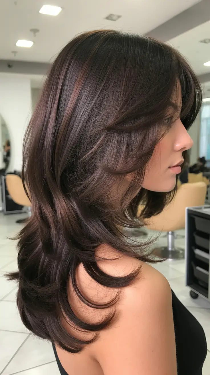 hair color 2026 Espresso Feather Layers