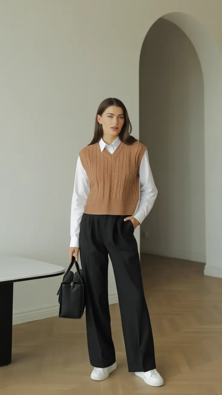 business casual outfits women Layered Classic Revival