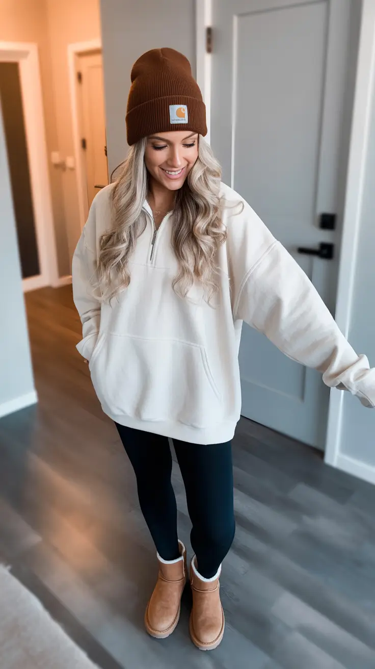 Modern mom outfits 2026 Weekend Cream and Cozy Street Style