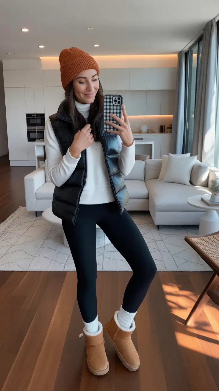 Modern mom outfits 2026 Layered Warmth and Sporty Confidence