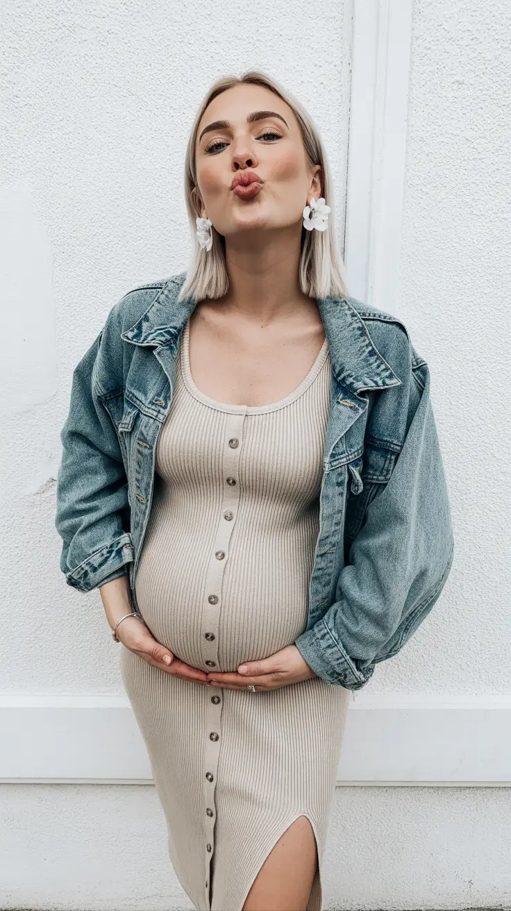 Modern mom outfits 2026 Denim Warmth and Confidence