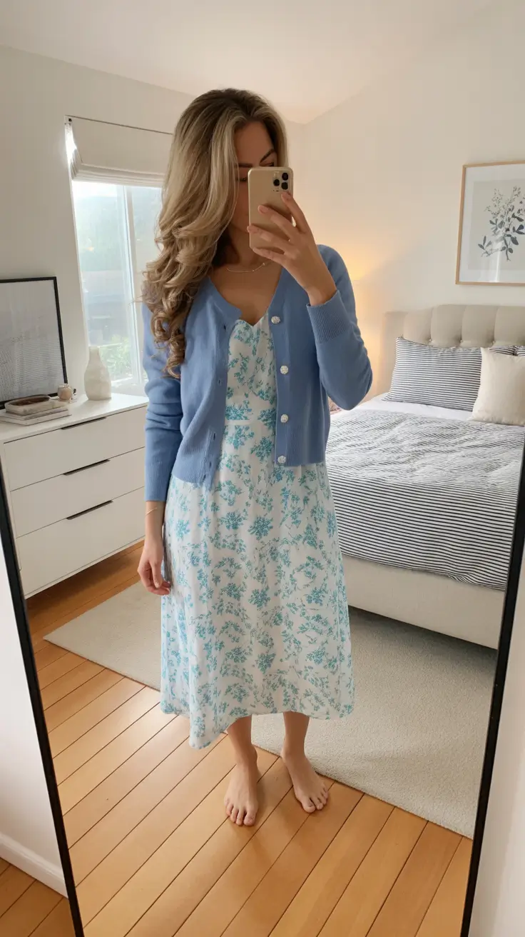 Modern mom outfits 2026 Soft Florals and Sunday Calm