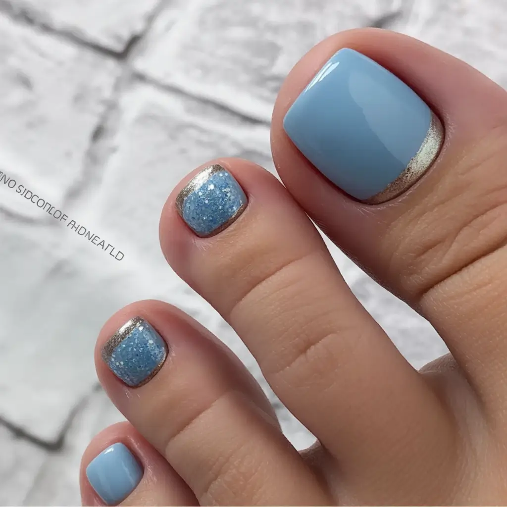 Frozen Sky Winter Toe Nails 2025