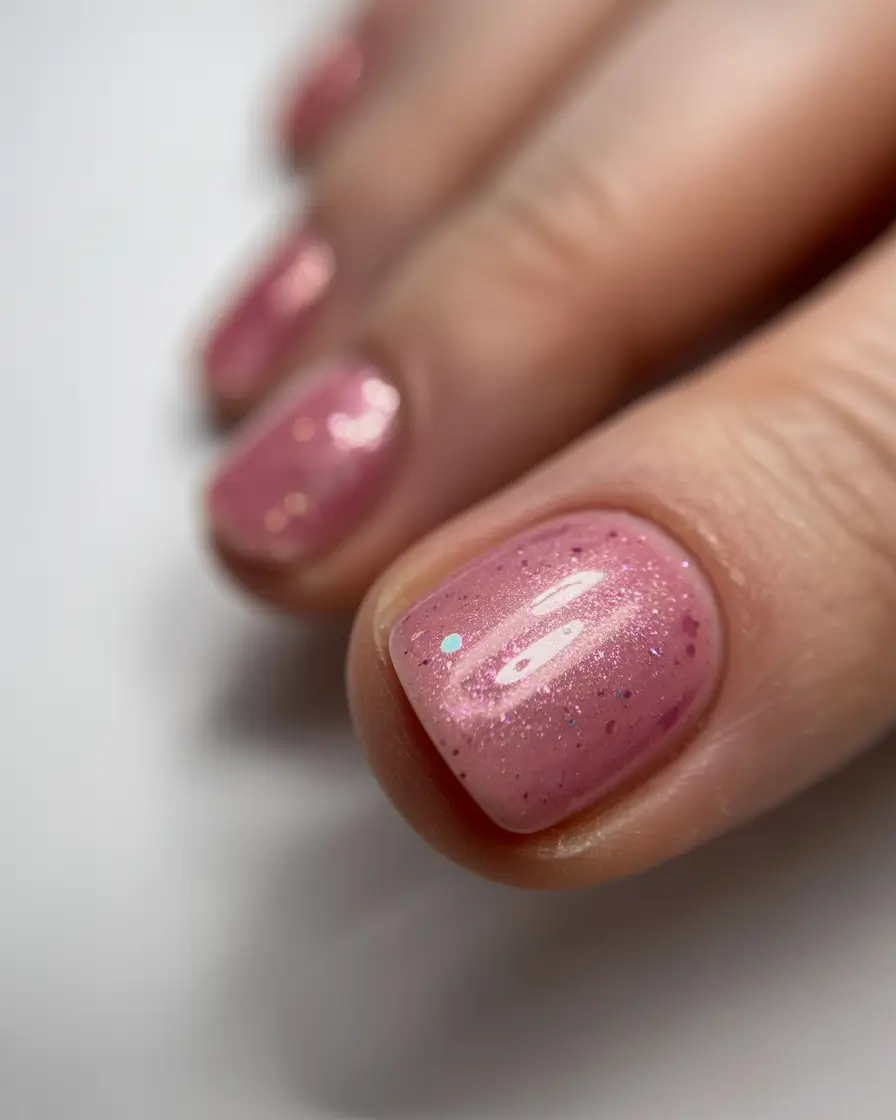 Frosted Pink Winter Toe Nails 2025